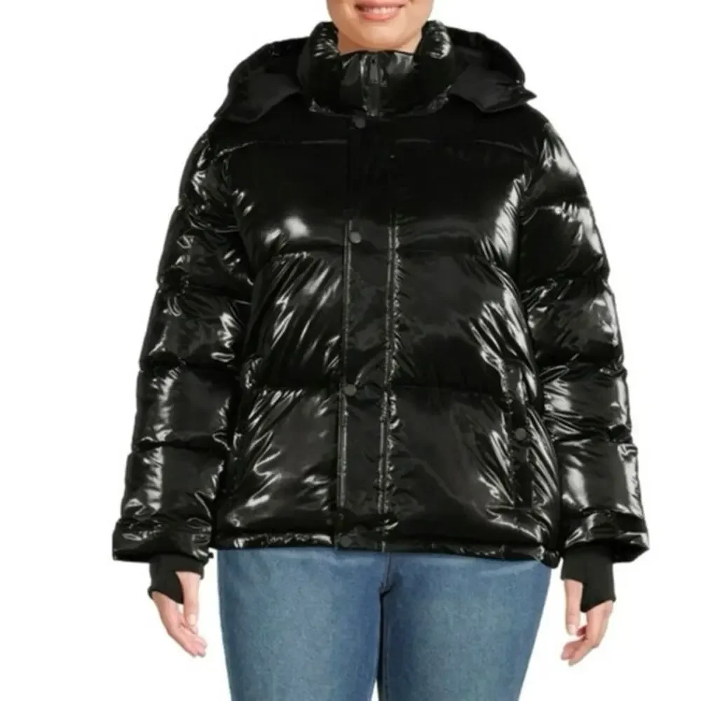 BCBG Paris Women's Plus Cloud Puffer Coat Jacket Full Zip and‎ Hood Size 1X